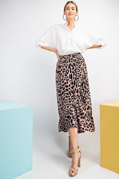 Kasey Animal Print Rayon Skirt - Corinne Boutique Family Owned and Operated USA