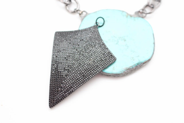 Pavé Crystal Shield Pendant by Karli Buxton - Corinne Boutique Family Owned and Operated USA