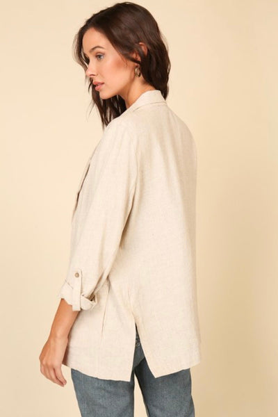 Casey Mid Length Linen Jacket - Corinne an Affordable Women's Clothing Boutique in the US USA