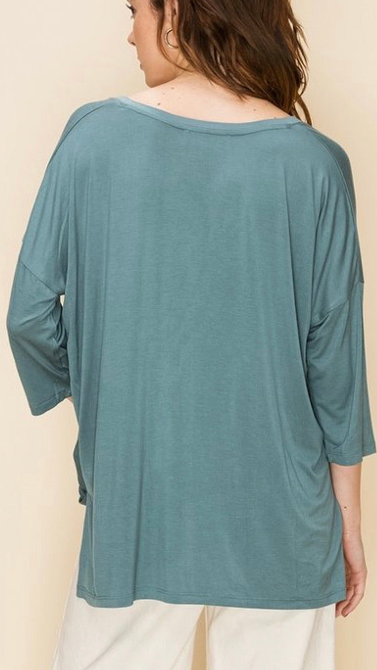 Courtney V Neck Dropped Shoulder Top - Corinne an Affordable Women's Clothing Boutique in the US USA