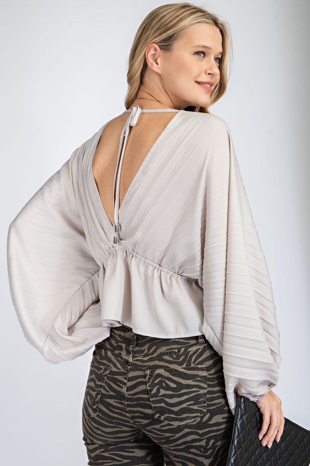 Patrice Peplum Blouse - Corinne Boutique Family Owned and Operated USA