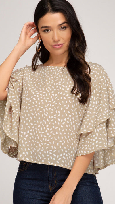 Lacie Drop Shoulder printed Top - Corinne an Affordable Women's Clothing Boutique in the US USA