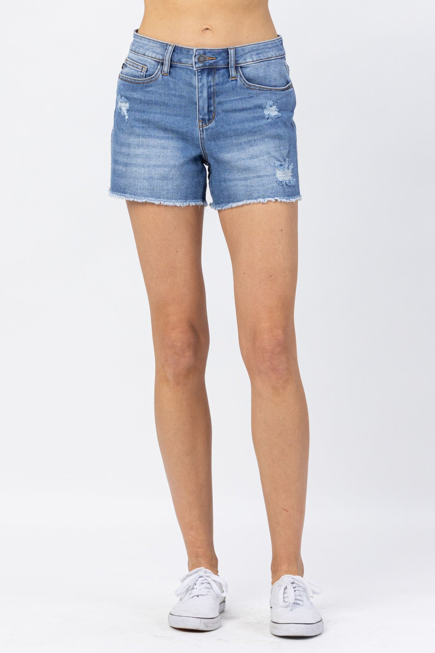 Judy Blue High Waist Distressed Shorts - Corinne Boutique Family Owned and Operated USA