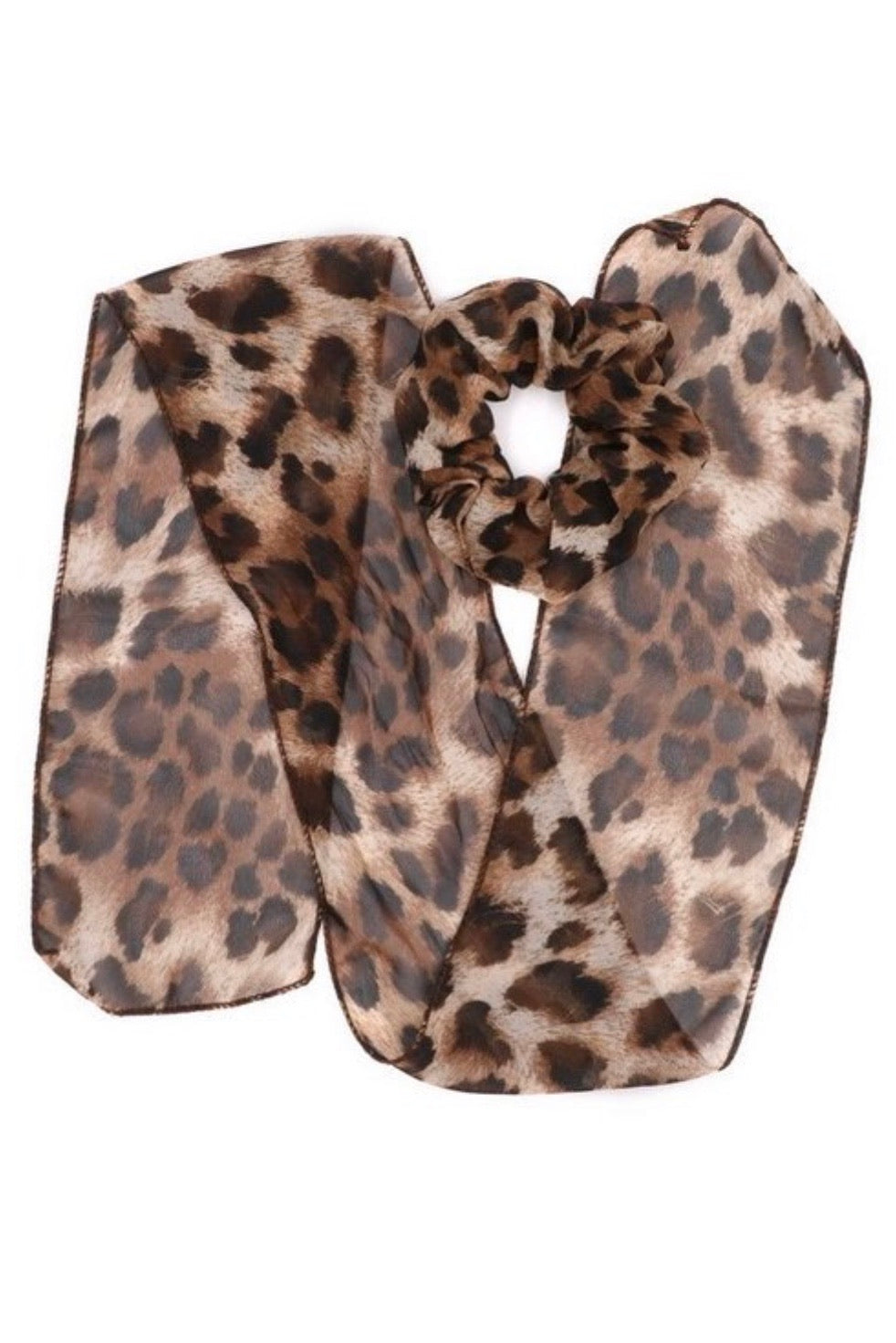 Brown Leopard Ponytail Scrunchy - Corinne an Affordable Women's Clothing Boutique in the US USA