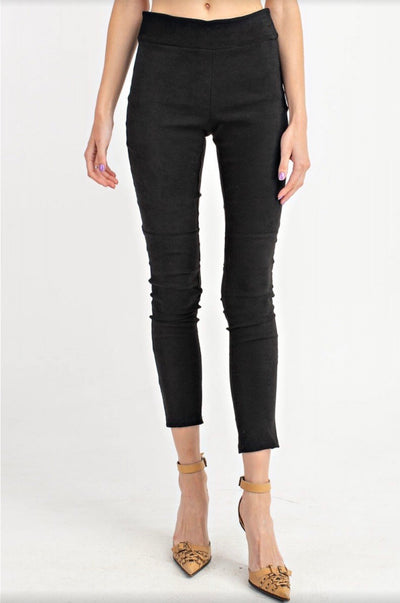 Carolyn Suede Motto Leggings - Corinne Boutique Family Owned and Operated USA