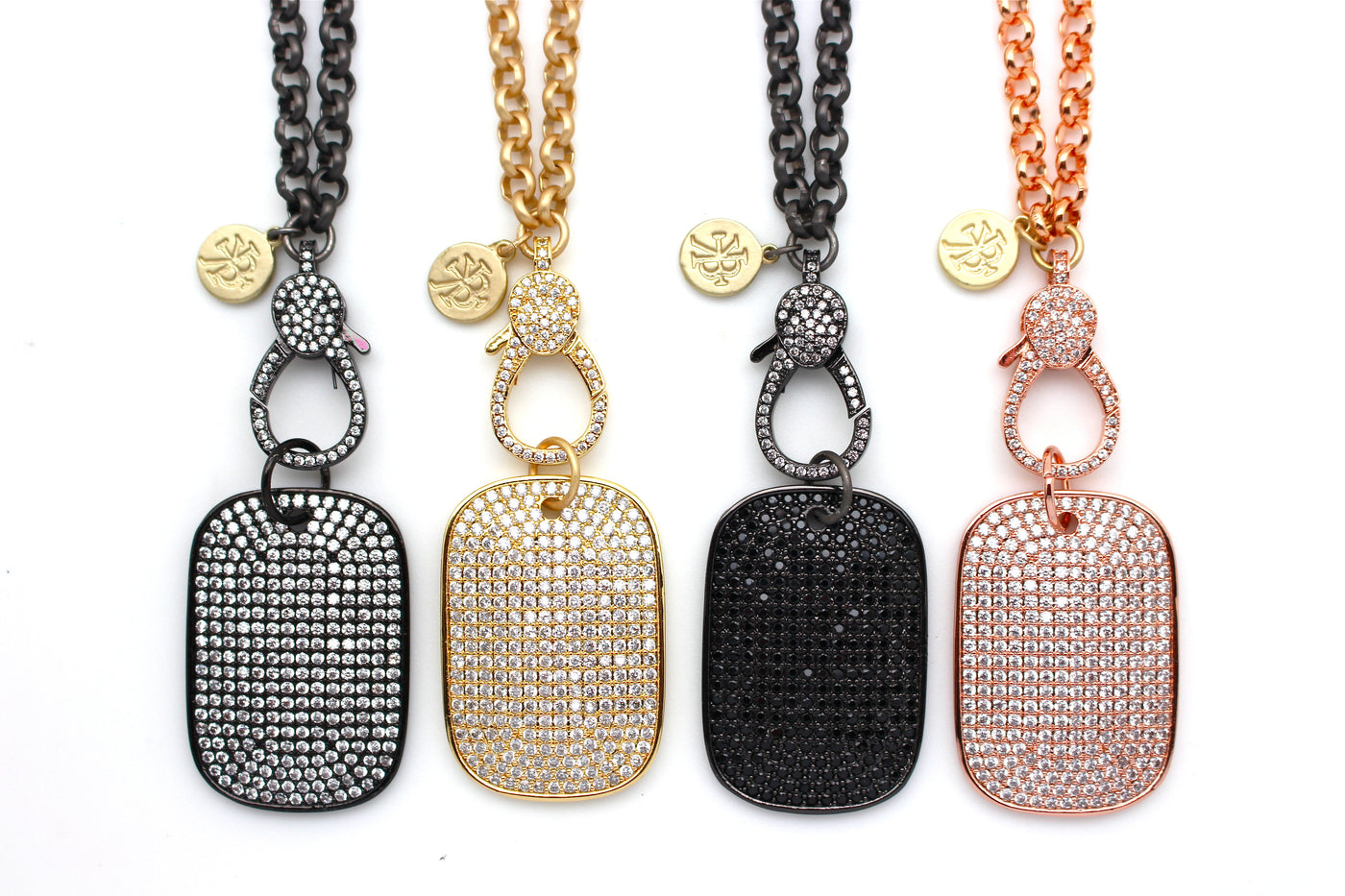 Pave’ Crystal Black Dog Tag by Karli Buxton - Corinne Boutique Family Owned and Operated USA