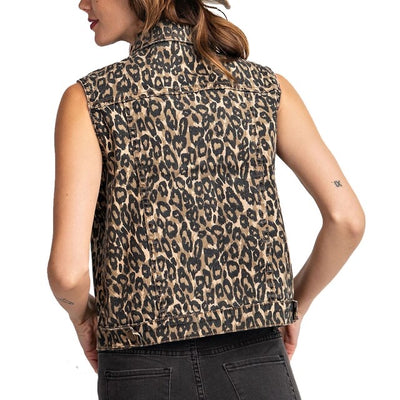 Casey Animal Print Vintage Vest - Corinne an Affordable Women's Clothing Boutique in the US USA