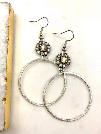 Matte Silver Hoop Earrings - Corinne Boutique Family Owned and Operated USA