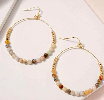 Beaded Hoop Earrings - Corinne Boutique Family Owned and Operated USA