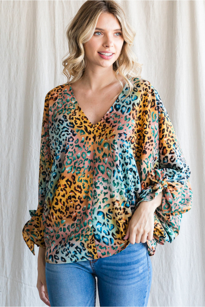 Sisaleigh Animal Print Top - Corinne Boutique Family Owned and Operated USA