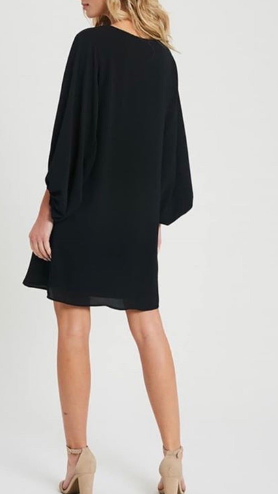 Chrissie V-neck Bubble Sleeve Dress - Corinne an Affordable Women's Clothing Boutique in the US USA