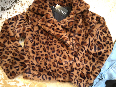 Rene Leopard Faux Fur Jacket - Corinne Boutique Family Owned and Operated USA