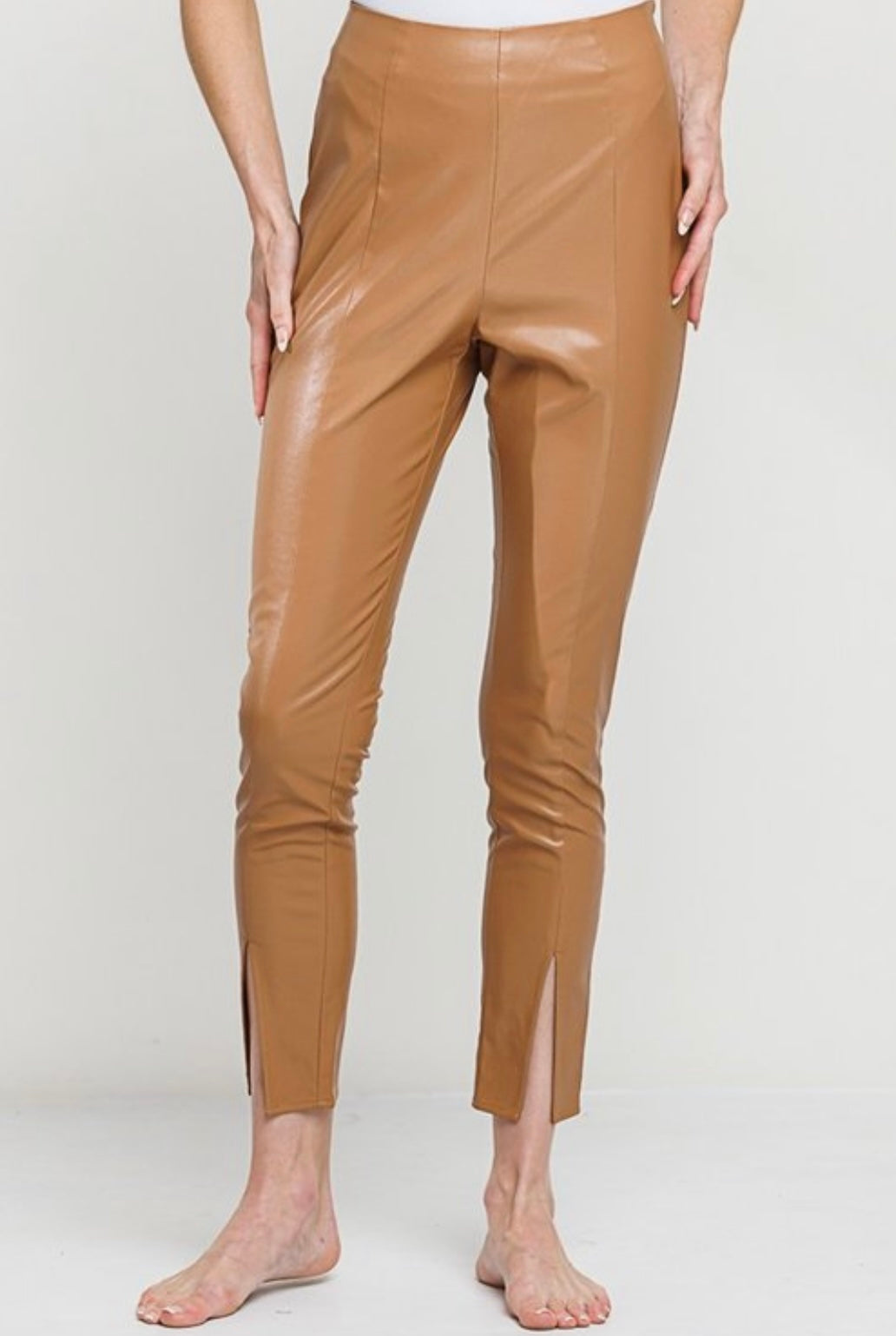 Devin Vegan Leather Leggings - Corinne Boutique Family Owned and Operated USA