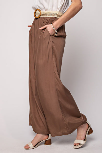 Becca High Waist Satin Pants - Corinne Boutique Family Owned and Operated USA