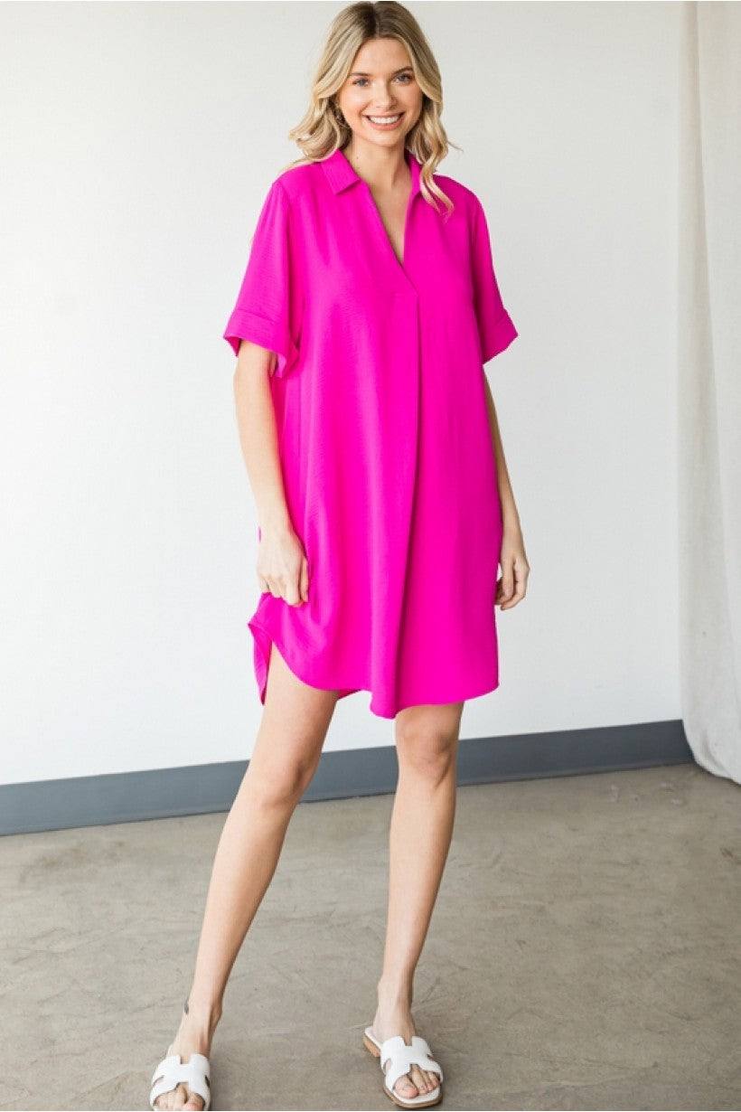 Haleigh V-neck Shift Dress - Corinne Boutique Family Owned and Operated USA