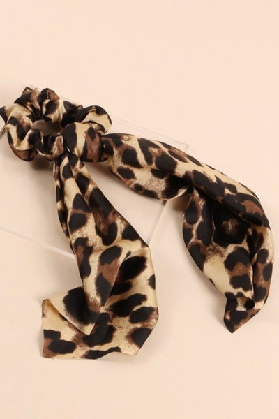Brown Leopard Ponytail Scrunchy - Corinne an Affordable Women's Clothing Boutique in the US USA