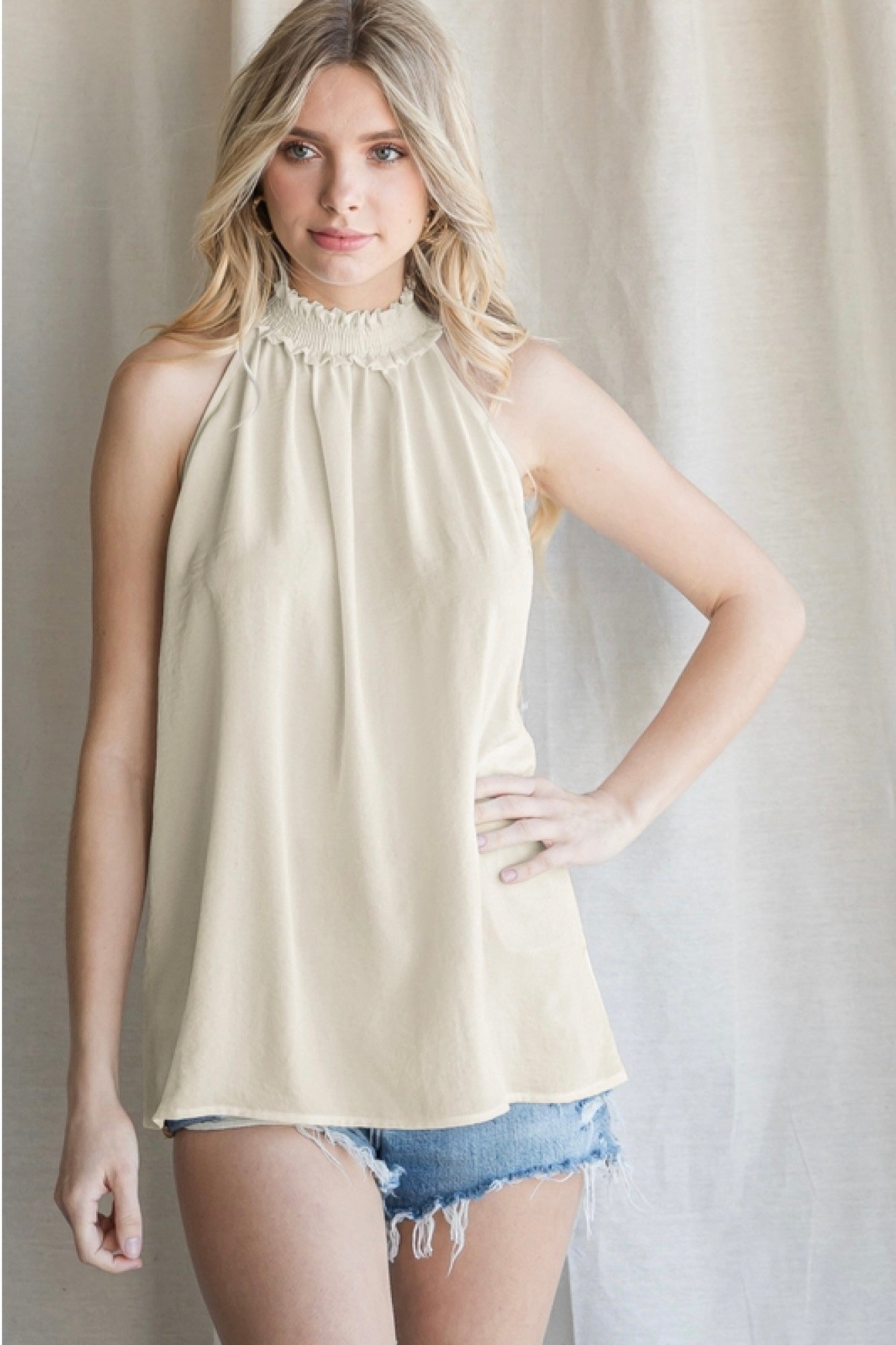 Ayla Mock Neck Top - Corinne Boutique Family Owned and Operated USA