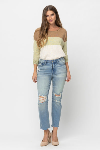 Judy Blue Plus Mid Rise Cropped Jeans - Corinne Boutique Family Owned and Operated USA