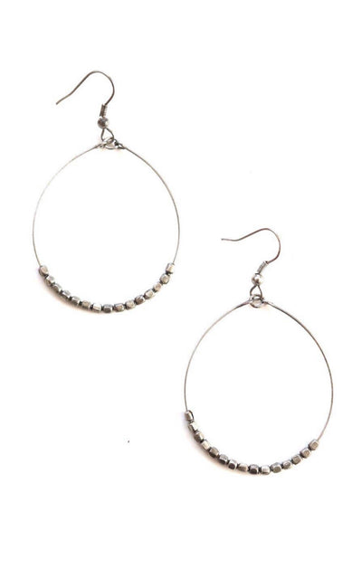 Beaded Dangle Hoop Earrings - Corinne Boutique Family Owned and Operated USA