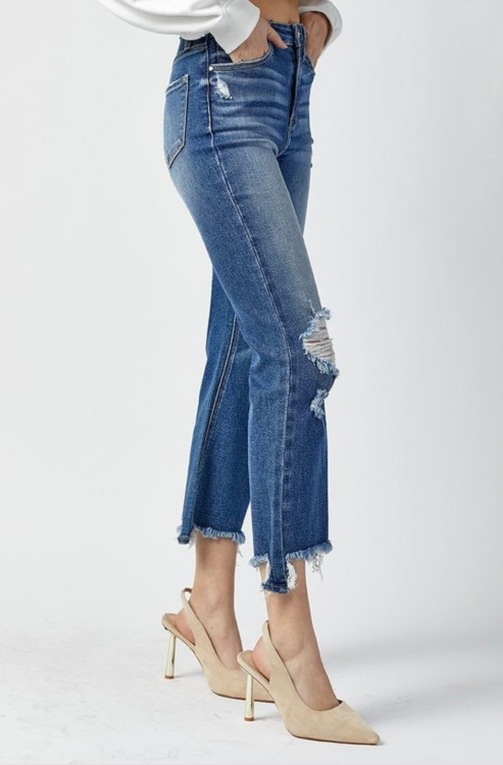 Hillary Dark Wash High Rise Jeans - Corinne Boutique Family Owned and Operated USA