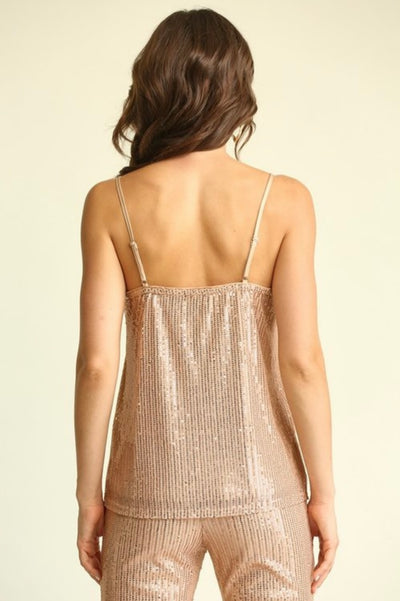 Fiera Gold Sequin Tank - Corinne Boutique Family Owned and Operated USA