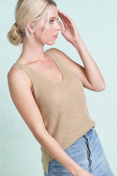 Kendal Loose Knit Sleeveless Sweater - Corinne an Affordable Women's Clothing Boutique in the US USA