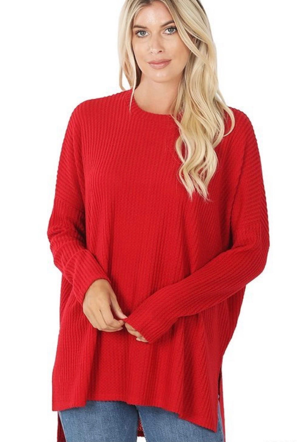 Selah Brushed Thermal Sweater - Corinne Boutique Family Owned and Operated USA