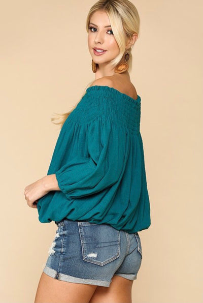Jade Off-Shoulder Top - Corinne Boutique Family Owned and Operated USA