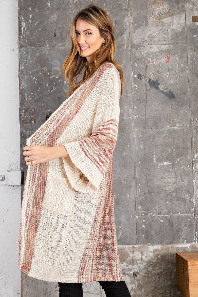 Willa Wide Sleeve Boho Knit Cardigan with Pockets - Corinne Boutique Family Owned and Operated USA