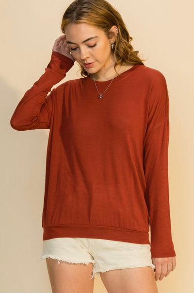 Rachel Relaxed Basic Top - Corinne Boutique Family Owned and Operated USA