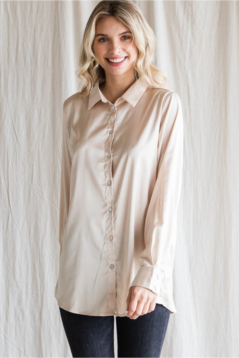 Harper Satin Top - Corinne Boutique Family Owned and Operated USA