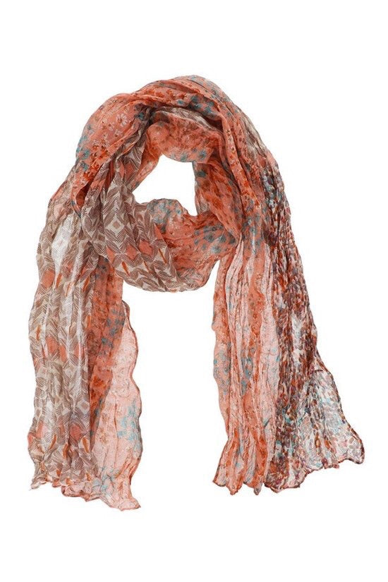 Oblong Floral Print Scarf - Corinne an Affordable Women's Clothing Boutique in the US USA