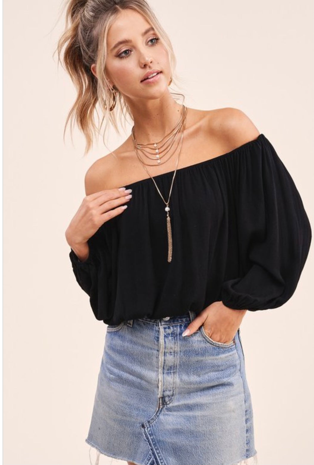 Makayla Off-Shoulder Top - Corinne Boutique Family Owned and Operated USA