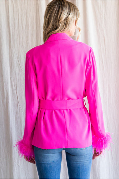 Bristol Feather Blazer - Corinne Boutique Family Owned and Operated USA