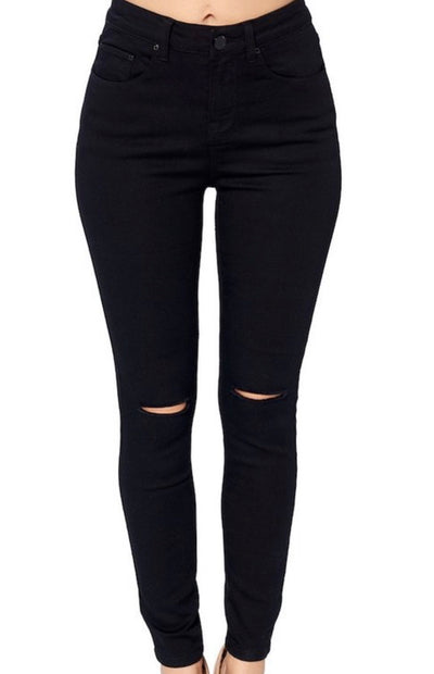 Mason High Rise Ripped Skinny Stretch Jeans - Corinne Boutique Family Owned and Operated USA