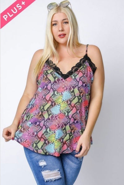 Layla Animal Print Cami (PLUS) - Corinne an Affordable Women's Clothing Boutique in the US USA