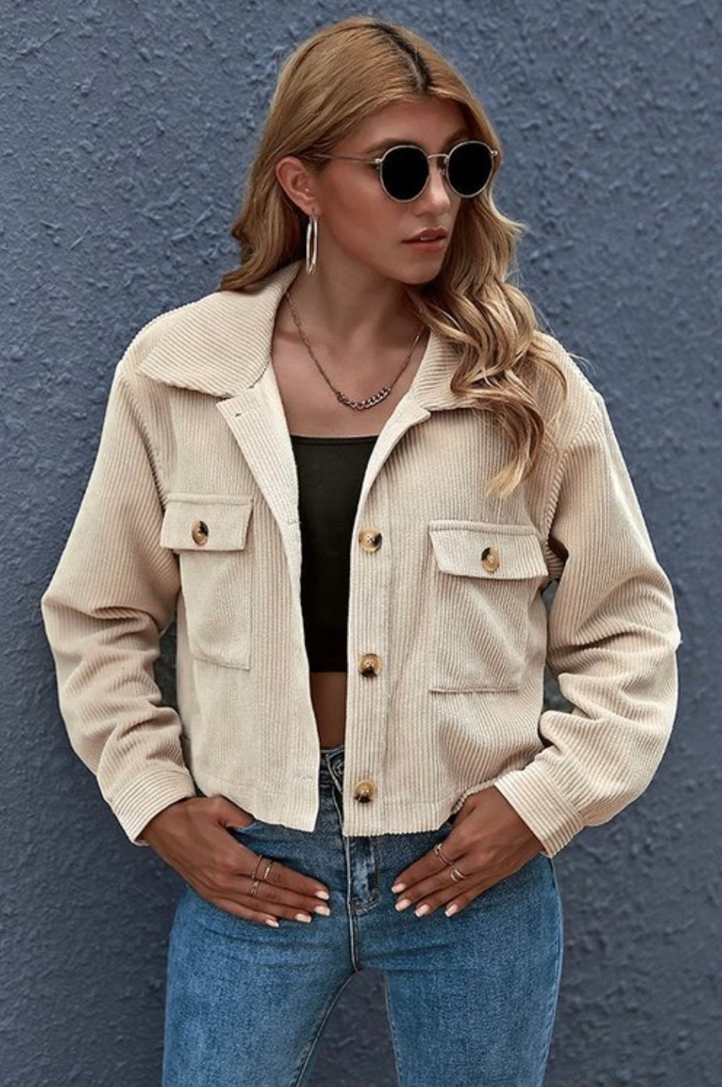 Lesly Boxy Corduroy Jacket - Corinne Boutique Family Owned and Operated USA