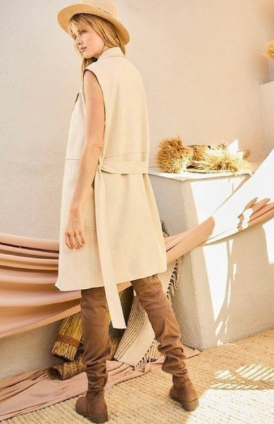 Izzie Long Suede Vest - Corinne Boutique Family Owned and Operated USA
