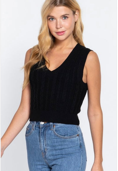 Lane Cropped Cable Sweater - Corinne Boutique Family Owned and Operated USA