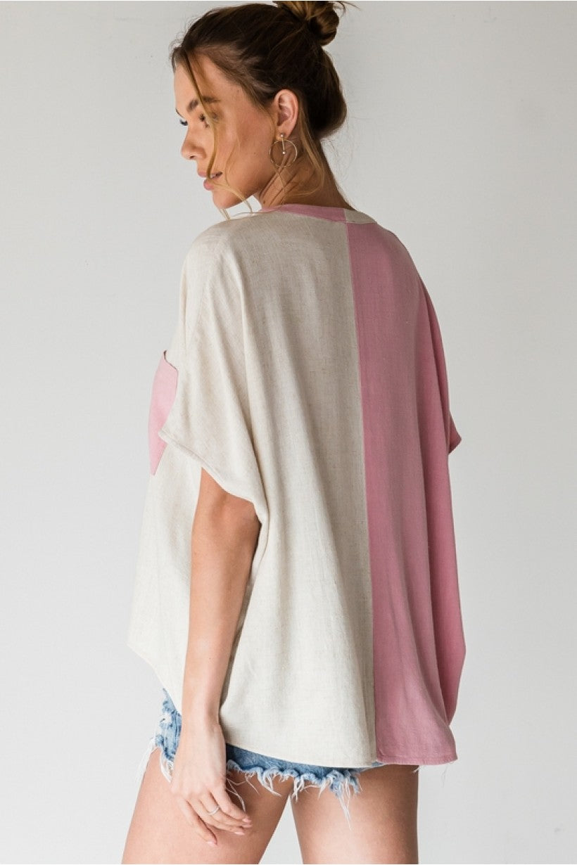 Cassandra Color Block Top - Corinne Boutique Family Owned and Operated USA
