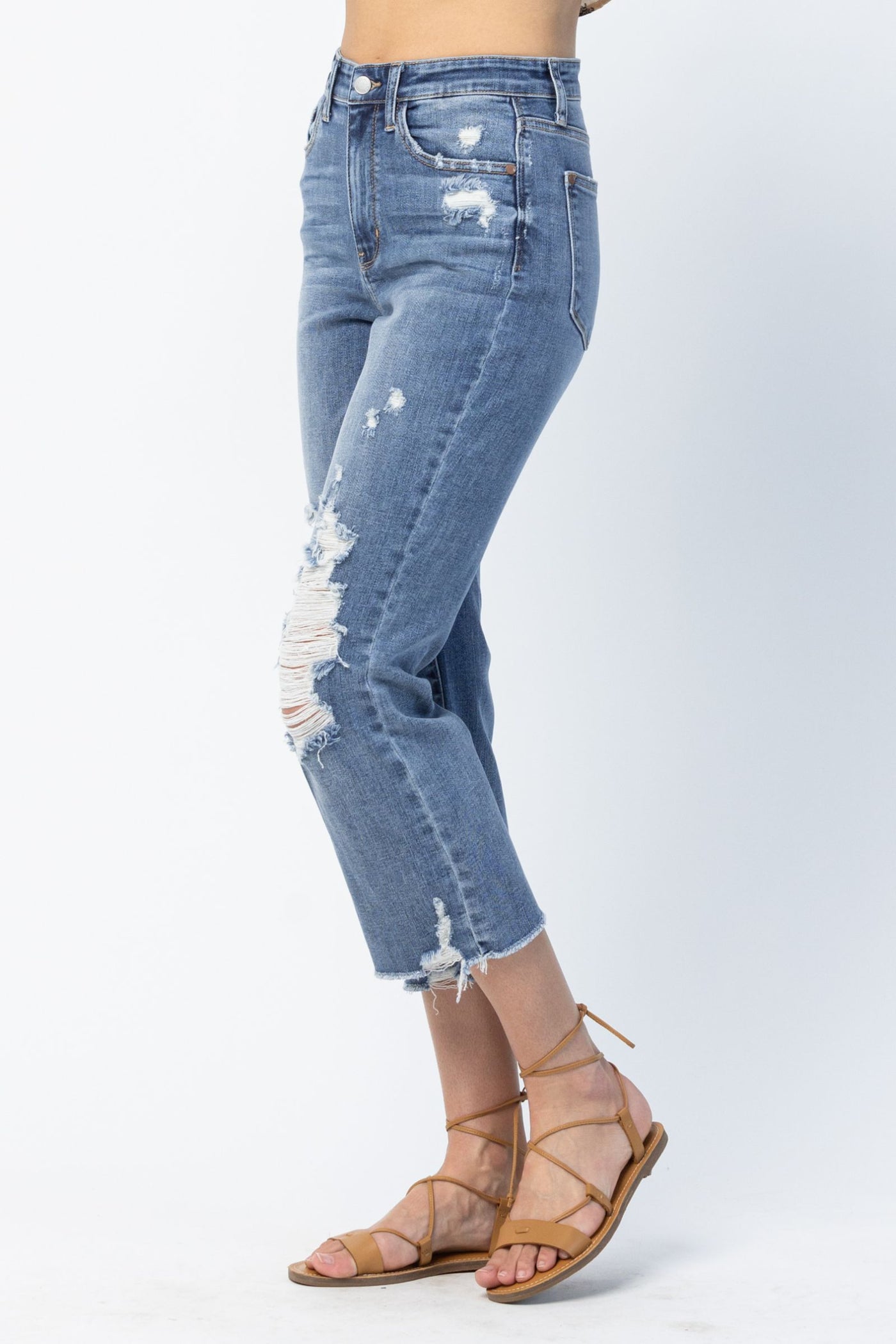 Judy Blue High Rise Cropped Jeans - Corinne Boutique Family Owned and Operated USA