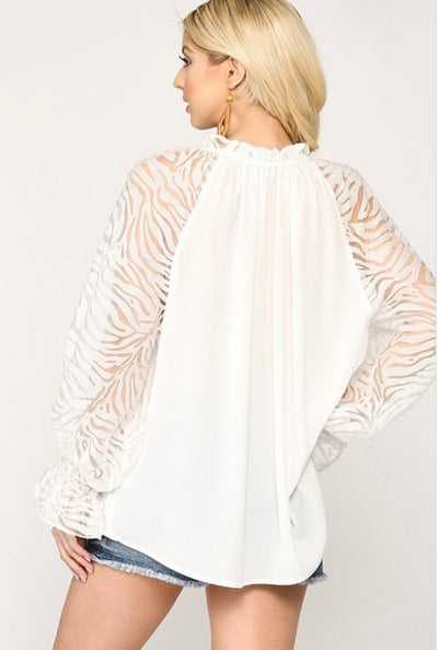 Cilia Crepe Blouse - Corinne Boutique Family Owned and Operated USA