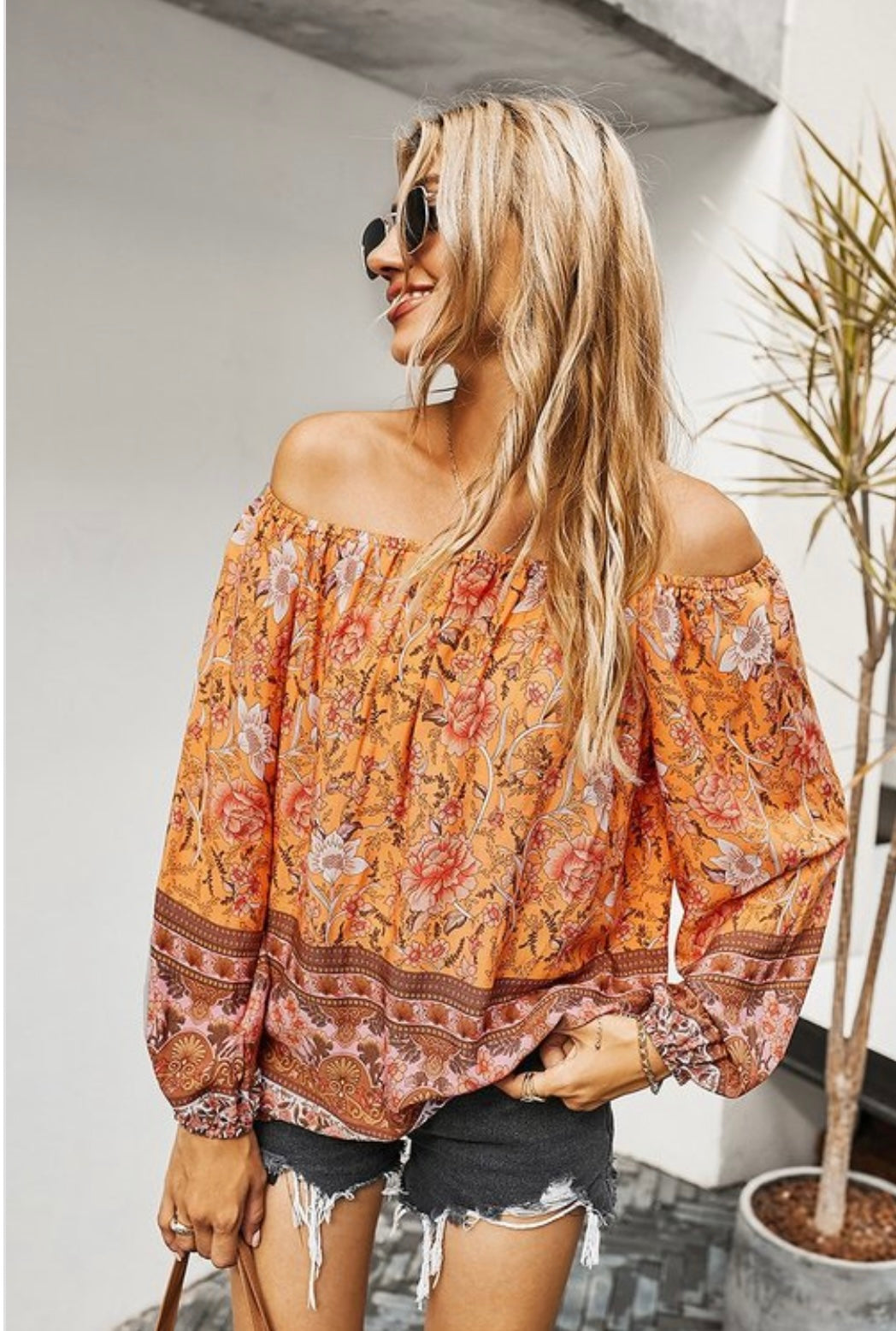 Brianna Floral V-Neck Blouse - Corinne Boutique Family Owned and Operated USA