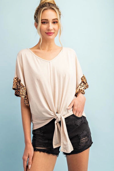 Evie Cheetah V-neck Top - Corinne an Affordable Women's Clothing Boutique in the US USA