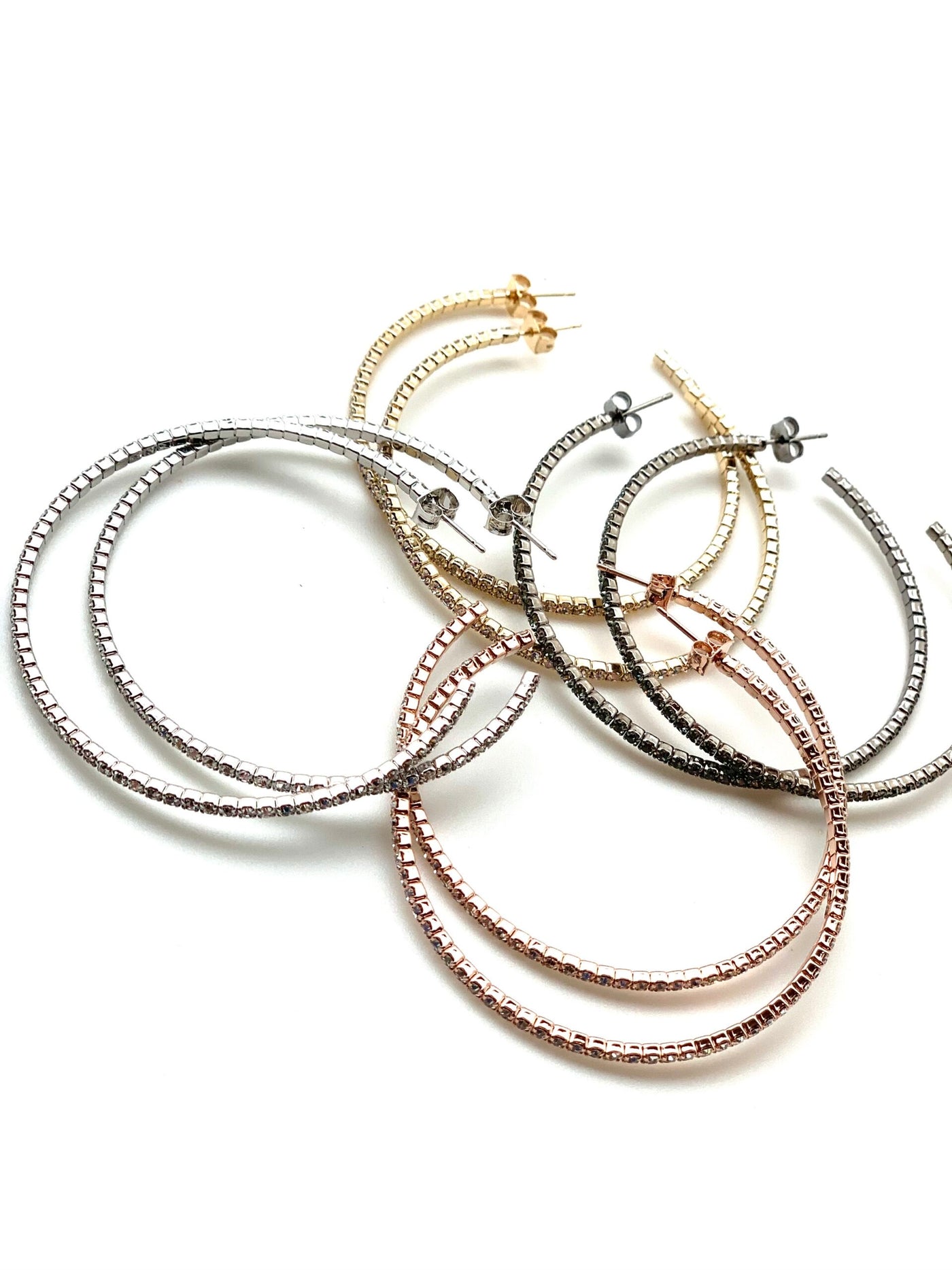 Crystal Pavé Flex Hoops - Gold by Karli Buxton - Corinne Boutique Family Owned and Operated USA