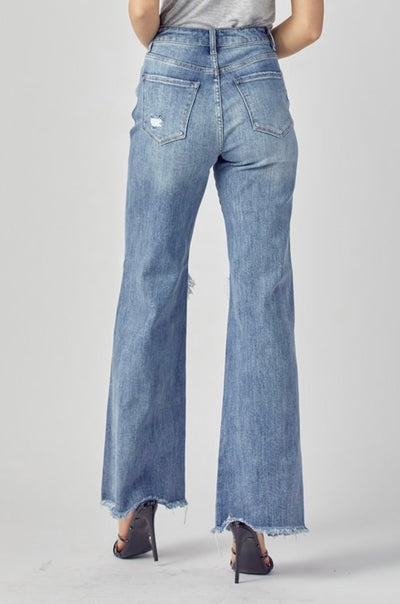 Hayden High Rise Destroyed Dad Jeans - Corinne Boutique Family Owned and Operated USA