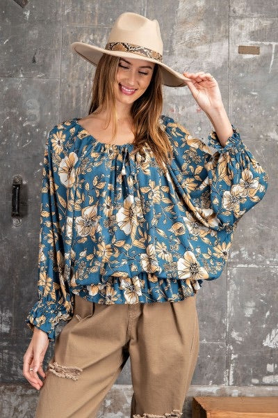 Tessa Floral Rayon Gauze Top - Corinne Boutique Family Owned and Operated USA