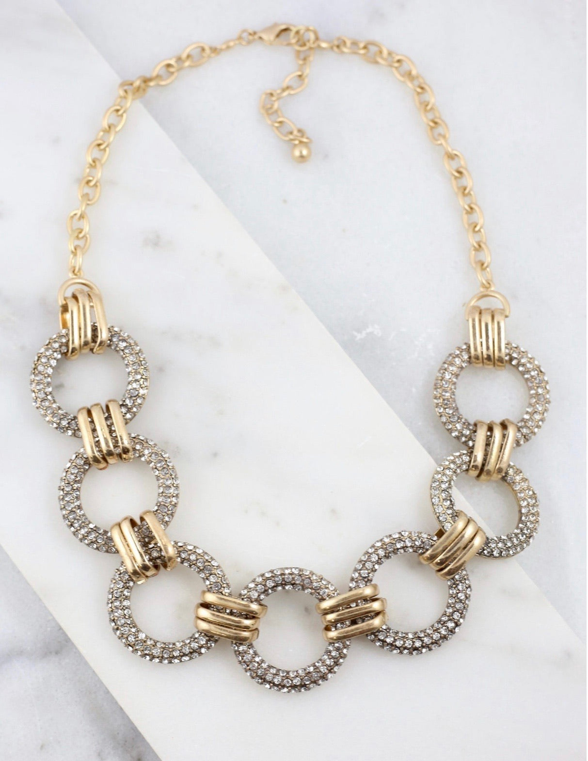 Frilly Link Necklace Gold - Corinne an Affordable Women's Clothing Boutique in the US USA
