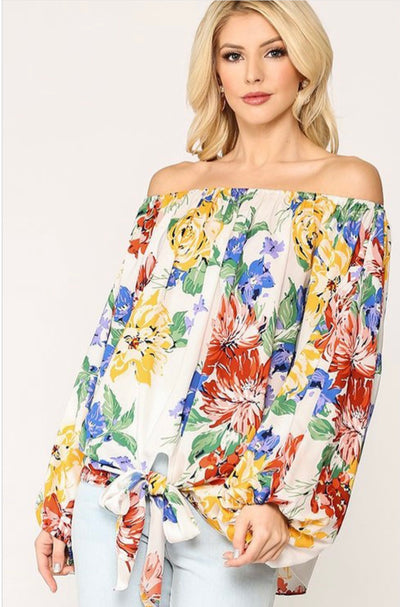 Becca Floral Print Top - Corinne Boutique Family Owned and Operated USA