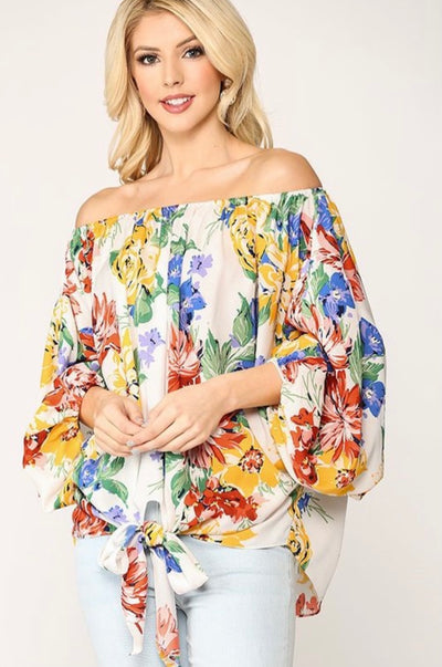 Becca Floral Print Top - Corinne Boutique Family Owned and Operated USA